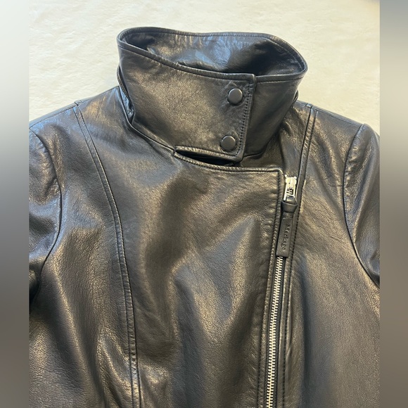 Mackage Exclusively for Aritzia Black Lamb Leather Moto Biker Jacket S - Picture 4 of 9
